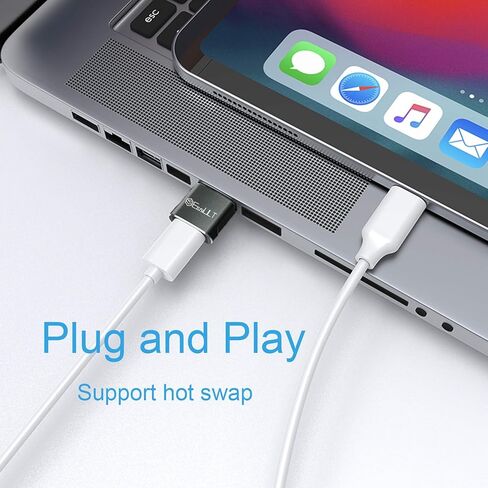 EasyULT USB C Female to USB Male Adapter 4 Pack, Type C Plug Power Converter, Type C to USB A Converter, for Phone 11 12 13 Pro Max, SE, Samsung S20/S10/S9/S8, and Other USB C Devices(Black) in Kuwait