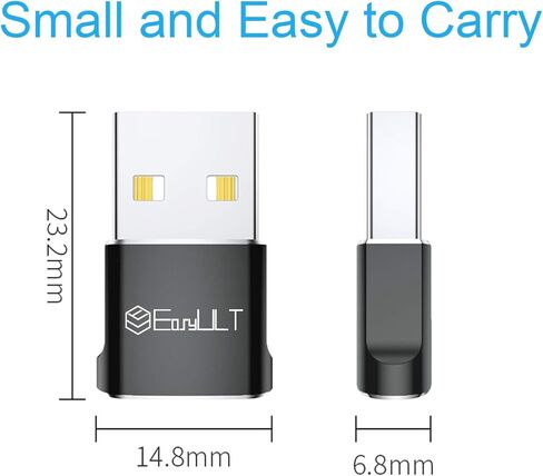 EasyULT USB C Female to USB Male Adapter 4 Pack, Type C Plug Power Converter, Type C to USB A Converter, for Phone 11 12 13 Pro Max, SE, Samsung S20/S10/S9/S8, and Other USB C Devices(Black) in Kuwait