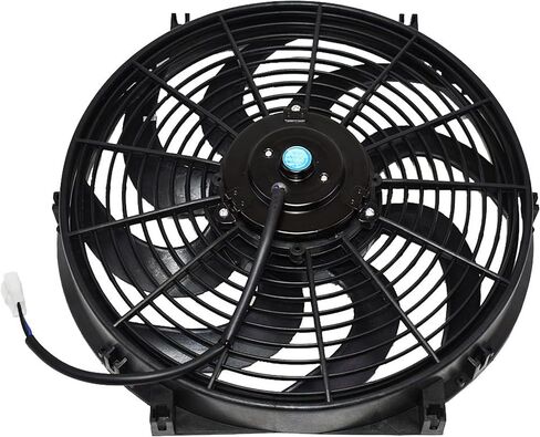 A-Team Performance - 110011 Universal Electrical Radiator Cooling Fan 14" - Heavy Duty 12 Volts Wide Curved 8 Blades 2400 CFM Reversible Push or Pull with Mounting Kit in Saudi Arabia