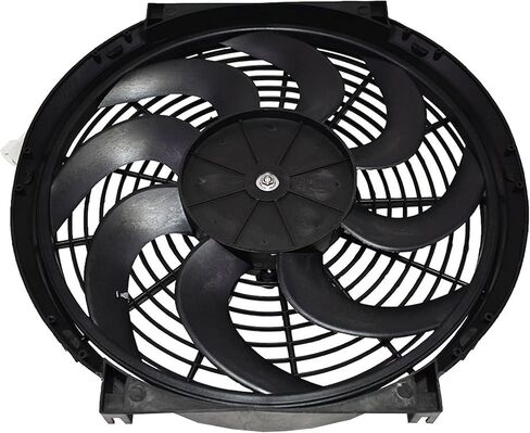 A-Team Performance - 110011 Universal Electrical Radiator Cooling Fan 14" - Heavy Duty 12 Volts Wide Curved 8 Blades 2400 CFM Reversible Push or Pull with Mounting Kit in Saudi Arabia
