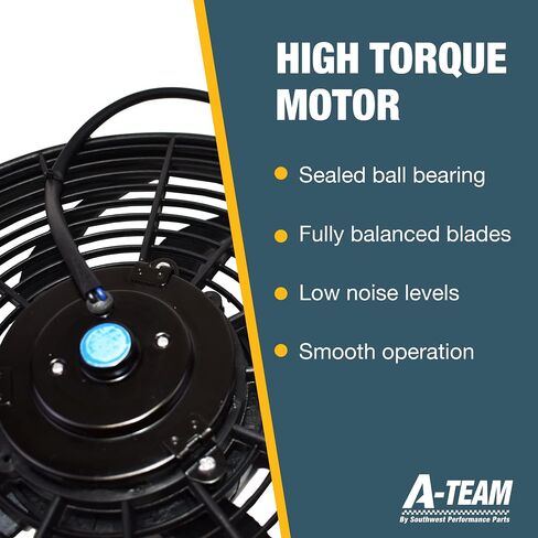 A-Team Performance - 110011 Universal Electrical Radiator Cooling Fan 14" - Heavy Duty 12 Volts Wide Curved 8 Blades 2400 CFM Reversible Push or Pull with Mounting Kit in Saudi Arabia