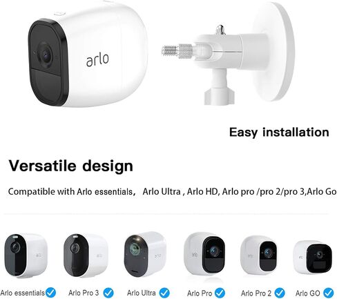HOLACA Camera 1/4‘’ Magnetic Wall Mount for Arlo Ultra/Ultra 2/Ultra 3 Pro 3 Pro 4 Pro 5S Pro 6 Camera,Compatible with Ring,Eufy, Google Nest, Wyze, Arlo, SimpliSafe, Reolink, and Tapo Cameras-Black in Kuwait