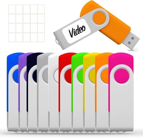 16GB Flash Drive USB 3.0 10 Pack, USB Drive 16GB USB3.0 High Speed 10 PCS Memory Stick JBOS Swivel Thumb Drives Gig Stick Pen Drive for Data Storage, Zip Drive, Jump Drive, Flash Stick, Mixed Colors in Saudi Arabia