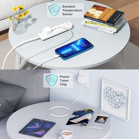 [معتمد من Apple MFi] شاحن iPhone فائق السرعة، Kindtoy 35W PD Dual USB-C GaN شاحن طاقة ذكي PPS مع 2 حزمة 6FT نوع C إلى Lightning سلك شحن سريع لهاتف iPhone 14/13/12/11/XS/XR/X/iPad / إيربودز in Kuwait