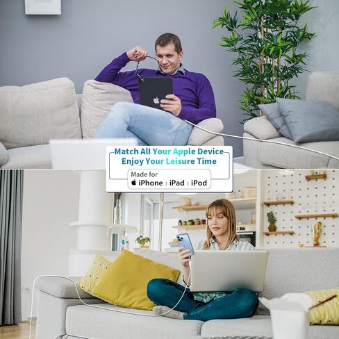 [معتمد من Apple MFi] شاحن iPhone فائق السرعة، Kindtoy 35W PD Dual USB-C GaN شاحن طاقة ذكي PPS مع 2 حزمة 6FT نوع C إلى Lightning سلك شحن سريع لهاتف iPhone 14/13/12/11/XS/XR/X/iPad / إيربودز in Kuwait