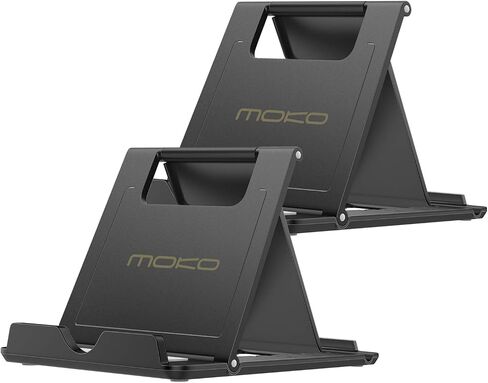 MoKo 2PCS Phone/Tablet Stand, Desktop Holder for 4-11" Device, Fit with iPhone 15/Pro/Plus/Pro Max, iPhone 14 Pro Max/14, iPhone 12/12 pro Max/11, iPad Air 4/Mini 6 2021, iPad 9 10.2, Galaxy S20 in Saudi Arabia