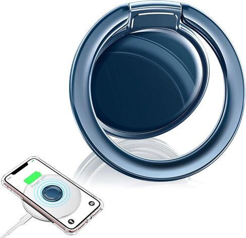 Phone Grip Wireless Charging Compatible, eSamcore Phone Ring Holder Finger Kickstand Work with Most Wireless Charger, Ceramic Ultra-Thin Cell Phone Stand for Hand Grip [2021 Navy Blue] in Kuwait
