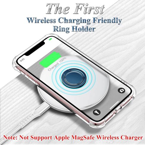 Phone Grip Wireless Charging Compatible, eSamcore Phone Ring Holder Finger Kickstand Work with Most Wireless Charger, Ceramic Ultra-Thin Cell Phone Stand for Hand Grip [2021 Navy Blue] in Kuwait