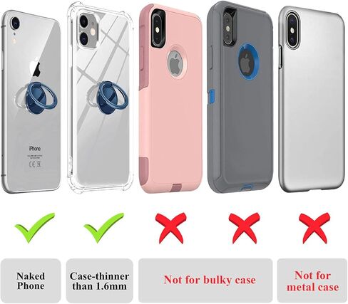 Phone Grip Wireless Charging Compatible, eSamcore Phone Ring Holder Finger Kickstand Work with Most Wireless Charger, Ceramic Ultra-Thin Cell Phone Stand for Hand Grip [2021 Navy Blue] in Kuwait