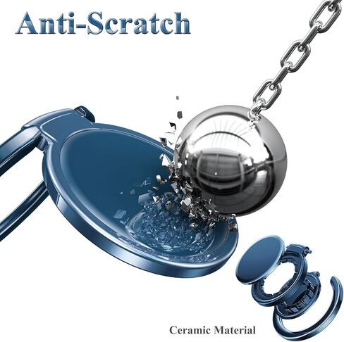 Phone Grip Wireless Charging Compatible, eSamcore Phone Ring Holder Finger Kickstand Work with Most Wireless Charger, Ceramic Ultra-Thin Cell Phone Stand for Hand Grip [2021 Navy Blue] in Kuwait