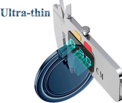 Phone Grip Wireless Charging Compatible, eSamcore Phone Ring Holder Finger Kickstand Work with Most Wireless Charger, Ceramic Ultra-Thin Cell Phone Stand for Hand Grip [2021 Navy Blue] in Kuwait