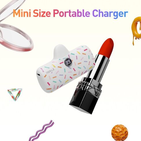 شاحن محمول صغير بنمط LinkPod من iWALK بقدرة 4800 مللي أمبير في الساعة، بنك طاقة صغير ملون PD شحن سريع حزمة بطارية لطيفة مع شاشة LED متوافقة مع iPhone 14/14 Pro Max/13/12/11 Series/X/8/7/6 in Kuwait