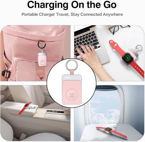 Pddosi Portable Charger for Apple Watch, 1500mAh Travel iWatch Charger Portable, Magnetic Portable Watch Charger Keychain, Portable Wireless Charger for Apple Watch Series 9/8/7/6/5/4/3/2/SE/Ultra in Kuwait
