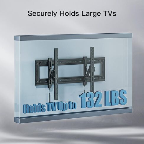 حامل جدار تلفزيون مائل متطور من Pipishell قابل للتمديد لمعظم أجهزة التلفزيون مقاس 50-90 بوصة حتى 132 رطلاً، حامل تلفزيون قابل للإمالة شديد التحمل بحد أقصى VESA 600x400 مم، يناسب مسمار خشبي مقاس 16 و18 و24 بوصة، PIAT2 in Kuwait