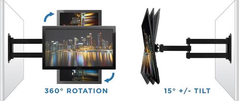 Mount-It! TV Wall Mount, Universal Fit for 19, 20, 24, 27, 32, 34, 37 and 40 Inch TVs and Computer Monitors, Full Motion Tilt and Swivel 14" Extension Arm, VESA 75, 100 Compatible in Saudi Arabia