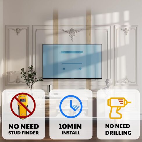 EZISE Studless TV Drywall Mount for 32-75 Inch Flat Screen, Slim No Drill TV Wall Mount Holds up to 150 lbs, No Stud Easy Install with Nails, Max VESA 600x400mm in Saudi Arabia