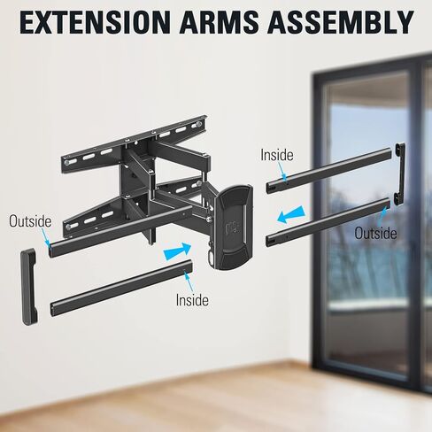 حامل دوار وإمالة على الحائط لتلفزيون Dream TV لمعظم أجهزة التلفاز مقاس 42-75 بوصة، حامل تلفزيون كامل الحركة مع أذرع مفصلية، الحد الأقصى VESA 600x400 مم وتحميل 100 رطل، يناسب مسامير خشبية مقاس 16 بوصة، MD2658 in Kuwait
