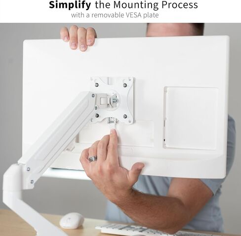 VIVO Adapter VESA Mount Quick Release Bracket Kit, Stand Attachment and Wall Mount Removable VESA Plate for Easy LCD Monitor and TV Screen Mounting, White, STAND-VAD2W in Kuwait