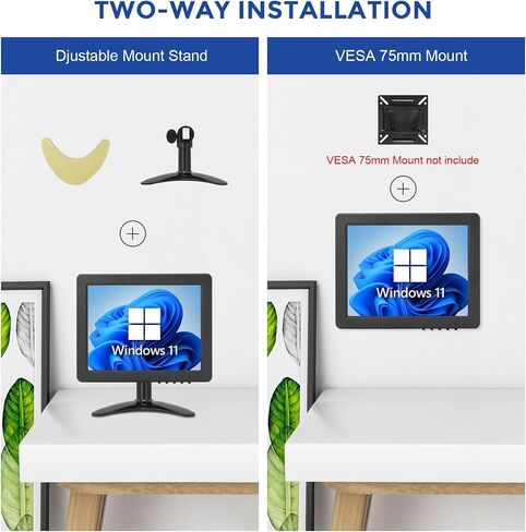 OSCY 7 Inch Small Monitor Mini HDMI Monitor 1024x600 Support HDMI VGA AV BNC Inputs, Built in Dual Speaker and Remote Contro, Tiny for PC/Mac/TV/Raspi/Camera/Gaming/CCTV in Kuwait