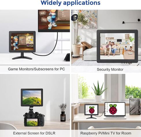 OSCY 7 Inch Small Monitor Mini HDMI Monitor 1024x600 Support HDMI VGA AV BNC Inputs, Built in Dual Speaker and Remote Contro, Tiny for PC/Mac/TV/Raspi/Camera/Gaming/CCTV in Kuwait