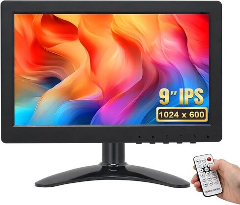 OSCY 7 Inch Small Monitor Mini HDMI Monitor 1024x600 Support HDMI VGA AV BNC Inputs, Built in Dual Speaker and Remote Contro, Tiny for PC/Mac/TV/Raspi/Camera/Gaming/CCTV in Kuwait