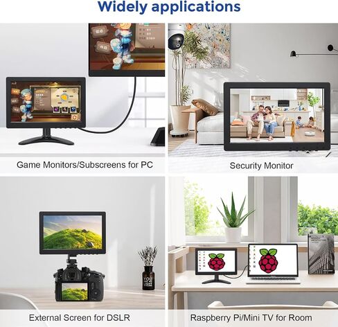 OSCY 7 Inch Small Monitor Mini HDMI Monitor 1024x600 Support HDMI VGA AV BNC Inputs, Built in Dual Speaker and Remote Contro, Tiny for PC/Mac/TV/Raspi/Camera/Gaming/CCTV in Kuwait