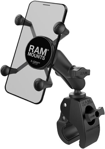 RAM MOUNTS X-Grip Small Phone Mount with RAM Tough-Claw Small Clamp Base RAM-B-400-HOL-UN7BU with Medium Arm for Motorcycle, ATV/UTV, Bike in Saudi Arabia