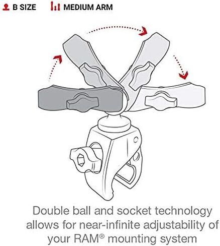 RAM MOUNTS X-Grip Small Phone Mount with RAM Tough-Claw Small Clamp Base RAM-B-400-HOL-UN7BU with Medium Arm for Motorcycle, ATV/UTV, Bike in Saudi Arabia
