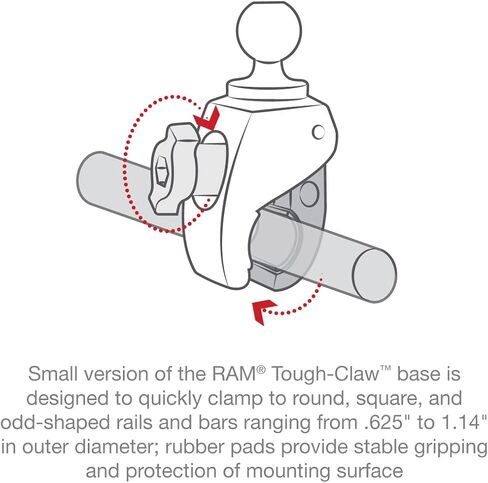 RAM MOUNTS X-Grip Small Phone Mount with RAM Tough-Claw Small Clamp Base RAM-B-400-HOL-UN7BU with Medium Arm for Motorcycle, ATV/UTV, Bike in Saudi Arabia