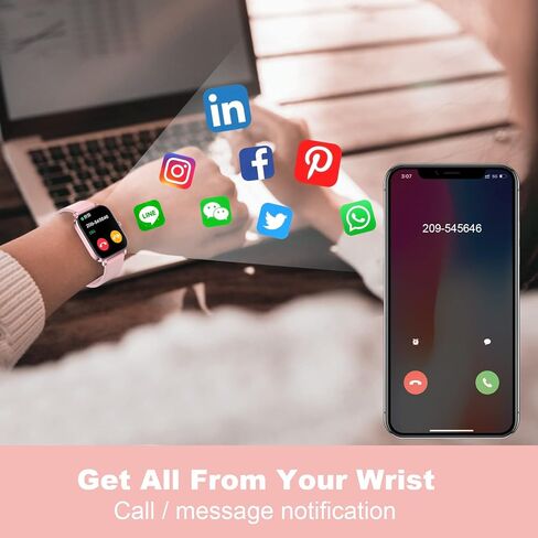 Smart Watch for Men Women SmartWatch 1.83" for iPhone Samsung Android Phone Compatible, Fitness Tracker Watch with Pedometer, Heart Rate/Sleep Monitor, Blood Oxygen, IP68 Waterproof in Kuwait