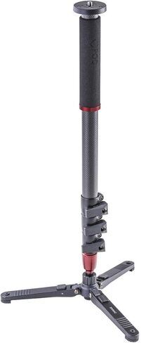 عصا مونوبود محمولة من ألياف الكربون مكونة من 4 أقسام من أوربت لصور وفيديو DSLR، والكاميرات الرياضية، وأرجل حامل ثلاثي القوائم بقاعدة سائلة مع حقيبة. 65" in Kuwait