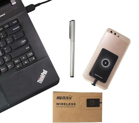 جهاز استقبال ومحول شحن لاسلكي سريع للغاية بمنفذ USB نوع C بقوة 1300 مللي امبير متوافق مع جوجل بكسل وسامسونج وهواوي وال جي وسوني وموتورولا ونوكيا وغيرها (اصدار قصير، راس معدني) من ماي ماكس in Kuwait
