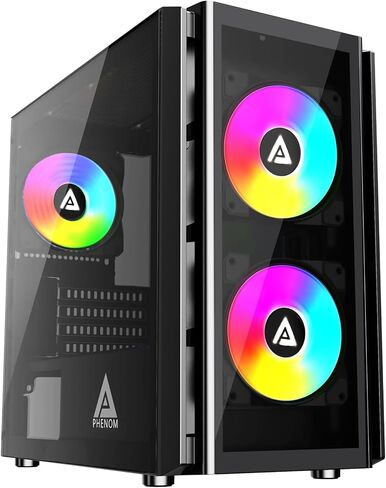 Apevia Phenom-BK Micro-ATX Gaming PC Case with 3X 120mm ARGB Fans in Saudi Arabia