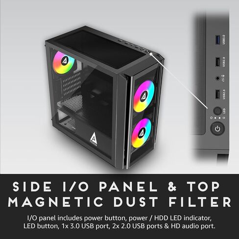Apevia Phenom-BK Micro-ATX Gaming PC Case with 3X 120mm ARGB Fans in Saudi Arabia