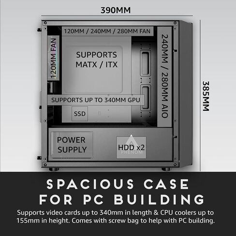 Apevia Phenom-BK Micro-ATX Gaming PC Case with 3X 120mm ARGB Fans in Saudi Arabia