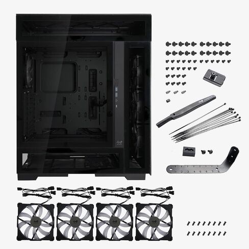 InWin ModFree Deluxe, E-ATX, Full Tower Case, High Airflow, Support 120mm or 140 Fan and up to 420mm AIO, Modular Design for expandability, Tempered Glass Side Panel, Black Color in Saudi Arabia