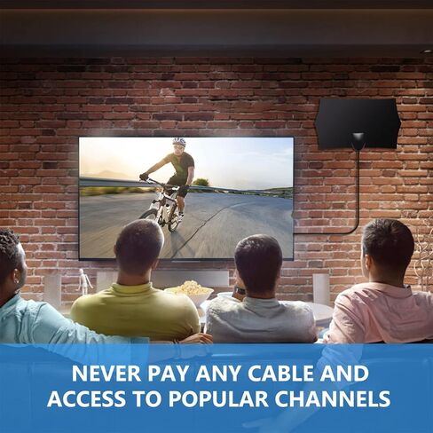 TV Antenna - Antenna TV Digital HD Indoor with 400+ Miles Range, 2023 Upgraded TV Antenna Indoor with Amplifier Signal Booster, HD Antenna for TV Indoor, Support 4K 1080p All TVs, 16ft Coax Cable in Kuwait