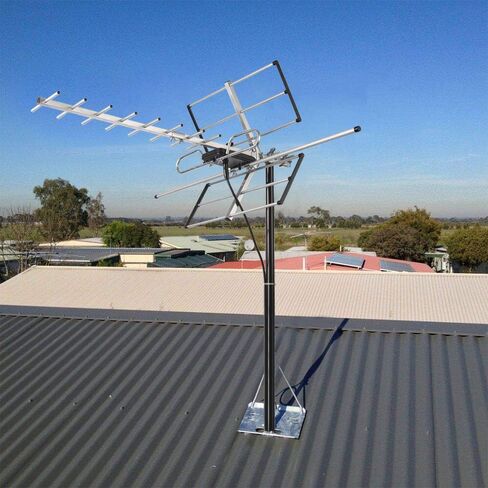 PIBIDI Outdoor Digital Amplified Yagi HDTV Antenna, Built-in High Gain and Low Noise Amplifier, 40FT RG6 Coaxial Cable, 120 Miles Range with UHF and VHF Signal in Kuwait