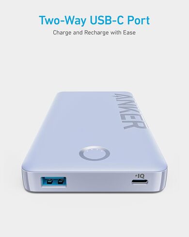 Anker Power Bank, 10,000mAh Portable Charger (PowerCore PIQ), High-Capacity Battery Pack for iPhone 15/15 Plus/15 Pro/15 Pro Max/14/14 Pro/Samsung/Pixel/LG (Cable and Charger Not Included)(Black) in Saudi Arabia