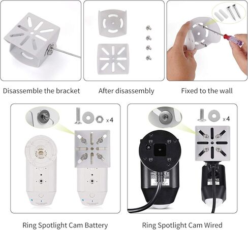 حلقة تركيب UDOIT ، زاوية قابلة للتعديل في الداخل/الخارج لتركيب مصابيح LED حلقة عرض Cam ، إضاءة دائرية لسيارة Cam ، مادة سبائك الألومنيوم in Kuwait