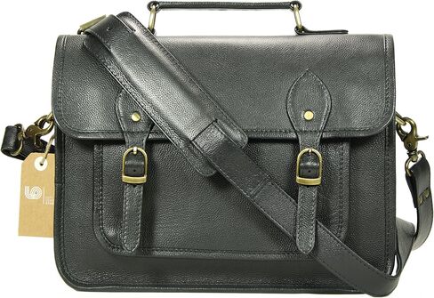 Leftover Studio Pebeled Leather Camera Bag DSLR Messenger Shoulder Case with Removable Camera Caddy 15 Inch Black in Saudi Arabia