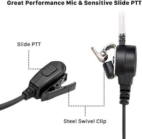 Retevis RT29 Walkie Talkie Earpiece, Compatible RT29 RT47 RT47V RT48 RB23 RB46 RT83 RT87 NR30 Ailunce HD1 Motorola EX500 GP328Plus Two Way Radio, Covert Tube Headset with Mic(1 Pack) in Saudi Arabia