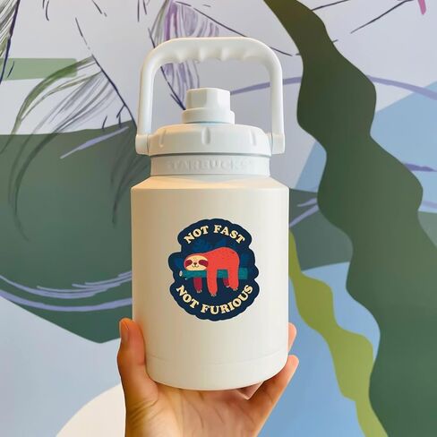 50 قطعة من ملصقات الكسلان اللطيفة مقاومة للماء من الفينيل للجوال واللابتوب وزجاجة المياه ولوح التزلج والامتعة والسيارة وممتص الصدمات والمراة والكتاب والباب والنافذة هدايا للبنات والاطفال والمراهقين in Kuwait