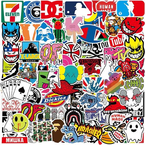 Cool Brand Stickers 101 Pack Decals for Laptop Computer Skateboard Water Bottles Car Teens Sticker in Kuwait
