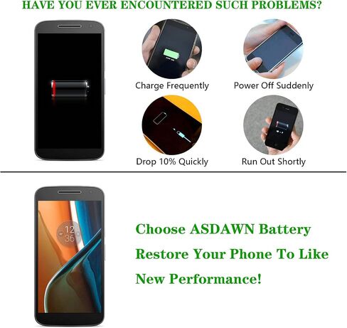 ASDAWN GK40 Battery Replacement for Motorola, Moto G4 Play Battery SNN5976A for Motorola E3, E4, G4 Play, G5, XT1601, XT1603, XT1607 XT1609, XT1675, XT1700, XT1765, XT1766, XT1767PP in Saudi Arabia