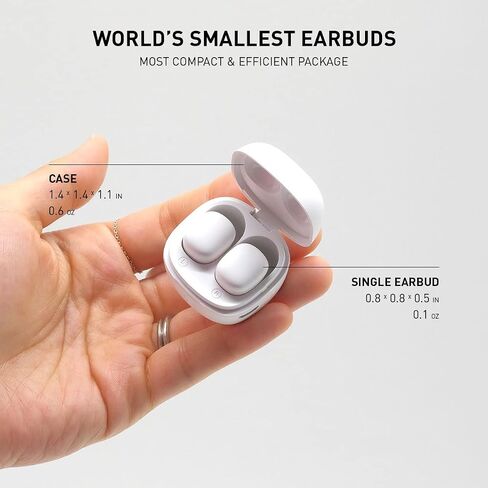 ADV. 500 True Wireless Earbuds, World's Smallest Wireless BT 5.2 Earphones Wide-Range Connection, Touch Control, Built-in Mic, Powerful Sound with Deep Bass [White] in Kuwait
