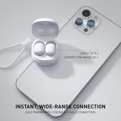 ADV. 500 True Wireless Earbuds, World's Smallest Wireless BT 5.2 Earphones Wide-Range Connection, Touch Control, Built-in Mic, Powerful Sound with Deep Bass [White] in Kuwait