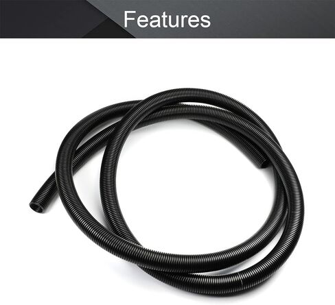 Jutagoss 0.9 "ID.x 9.84ft أنابيب الأسلاك المموجة غير المنفصلة، ​​أنابيب مرنة من البولي إيثيلين لحماية الأسلاك باللون الأسود قطعة واحدة in Kuwait