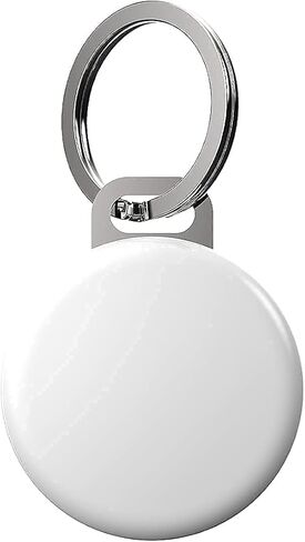Keychain for Apple Airtags Holder, Mirror Polished Stainless Steel Ring Minimalist Slim Thin AirTag Secure Case with Strap Installed at the Gap of Battery Cover in Kuwait