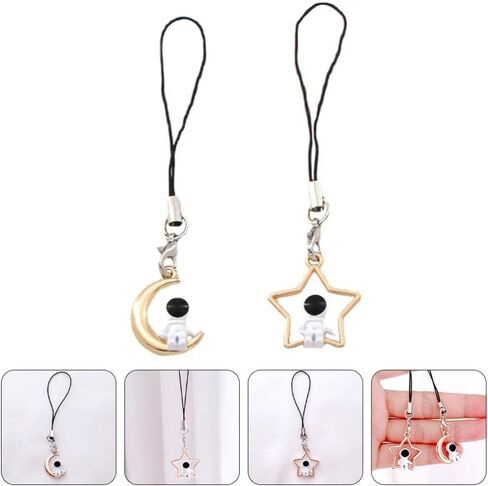 ULTECHNOVO Phone Charms Strap, Astronaut Pendant Phone Charm Cell Phone Hanging Charm Keychain Pendants(2Pcs) in Kuwait